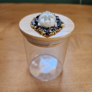 Buddha Head Pendant with Gold and Purple Accents